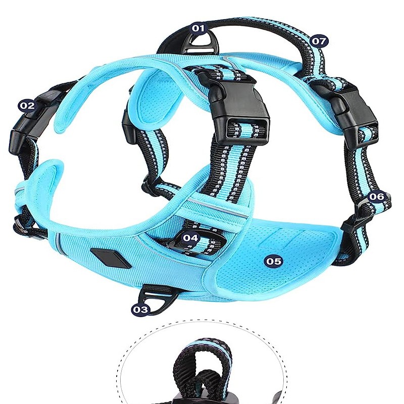 Harnais anti-traction chien rembourré respirant PawHaus